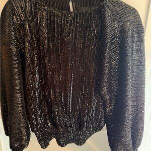 Black Sequin Women's Top